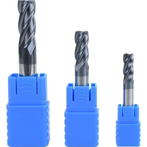 1PC Tungsten Steel Milling Cutter 45 Degree 4-Blade Flat-Bottomed Alloy End Mill CNC Carbide Coating CNC Tool