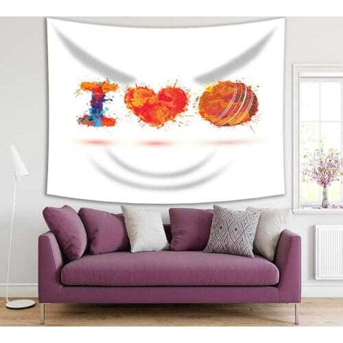 Tapestry I Love Ckricket Design Elements Colorful Red Yellow Orange Note Artistic Illustration Splash Paint