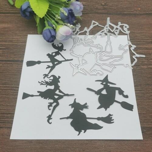 Halloween witch card Metal Cutting Dies Stencils For DIY Scrapbooking Decorative Embossing Handcraft Die Cutting Template