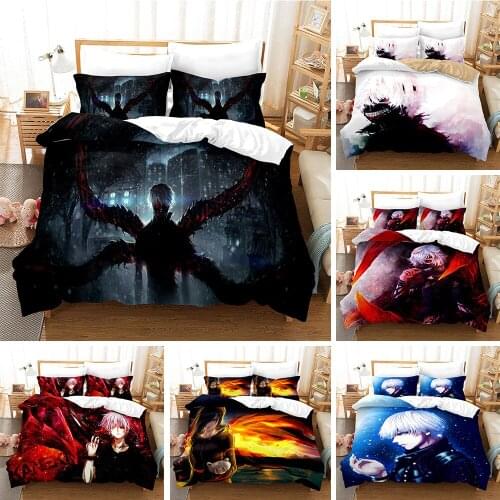 Anime Tokyo Ghoul Bedding Set Cartoon Duvet Cover Pillowcases For Children Comforter Bedding Sets Bed Linen Bedclothes Bed Set