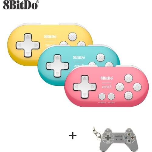 8BitDo Zero 2 Bluetooth Gamepad Mini Controller Compatible for Nintendo Switch Windows Android macOS