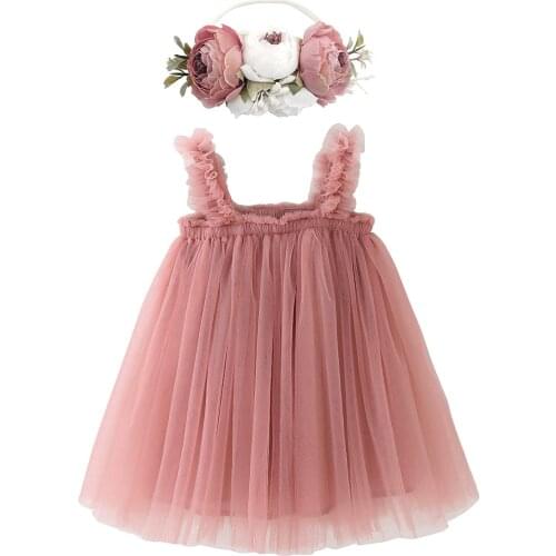Baby Events Party Wear Tutu Tulle Infant Christening Solid Gowns Childrens Princess Dresses for Girls Toddler Evening Dress