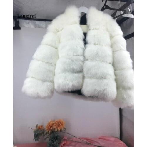 Fashion Autumn Winter High Quality Faux Fox Fur Coat Women Vintage Long Sleeve with Cap Slim Short Jackets Furry Coat Femme