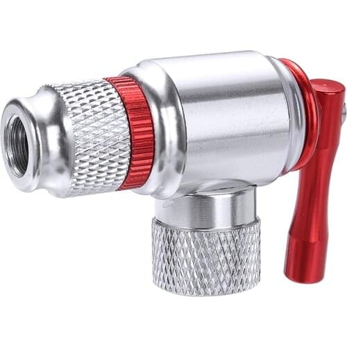 Tocawe 1pc CO2 Bike Inflator Portable Valve Head Compatible Bicycle Tire Pump Head Cycling Gear for Presta Schrader