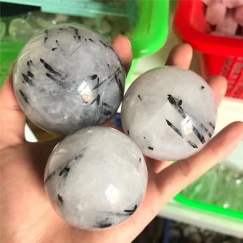 Natural Healing Crystal Ball Black Tourmaline Crystal Sphere For Home Decoration