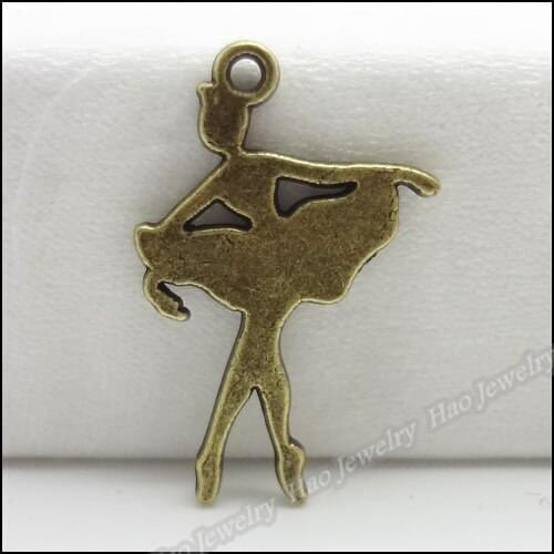 110pcs Vintage Charms Swan Dance Pendant Antique bronze Fit Bracelets Necklace DIY Metal Jewelry Making