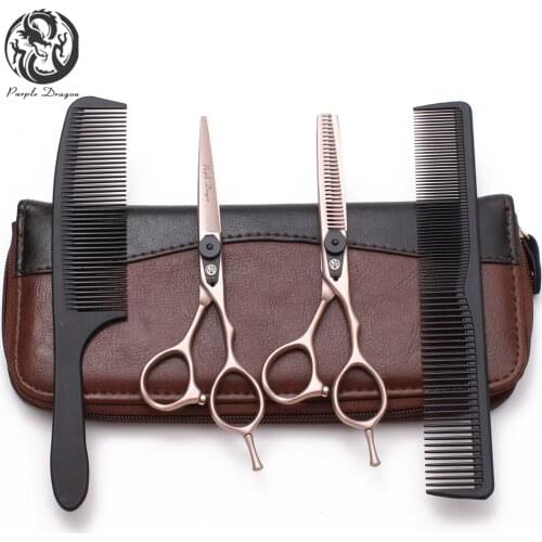 Suit 6" 17.5cm Purple Dragon Z9015 Professional Hairdressing Supplies Cutting Scissors Thinning Shears Hair Scissors With Combs