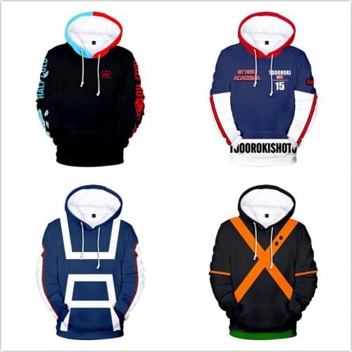 Anime My Hero Academia Todoroki Shoto Hoodie Sweatshirts Jacket Cosplay Costume Men/Women/Kids School Uniforms Tops