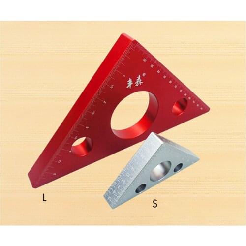 Woodworking Aluminum Alloy Right Angle Triangle Ruler Metric Imperial Woodworking Speed Right Angle Protractor Measuring Tools