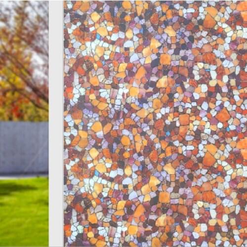 Stained Stone Window Sticker Electrostatic Heat-Proof Privacy Protection Recyclable Removable Home-Decor Colorful Tint-Film