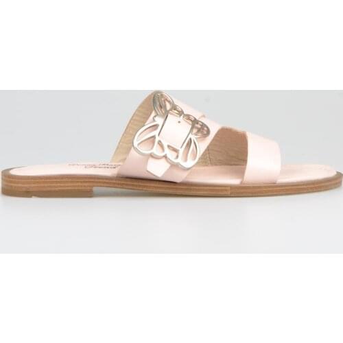 FootCourt Light Pink New Design Women Sandals Summer Genuine Leather Female Outdoor Beach Sandals Comfortable Slippers Handcraft