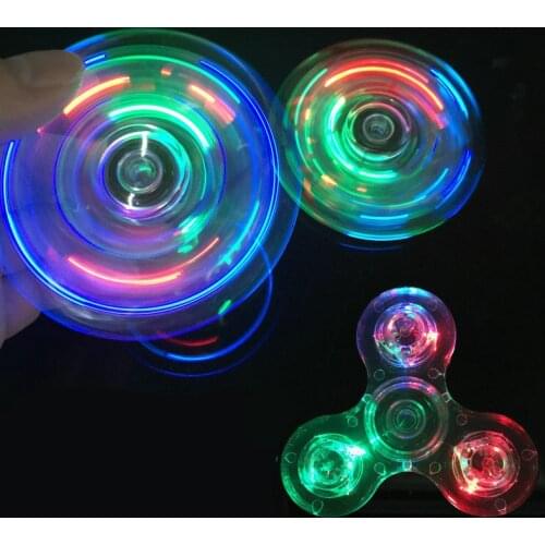 1PCs Luminous LED Light Fidget Spinner Hand Top Spinners Glow In Dark Light EDC Figet Spiner Finger Stress Relief Toys