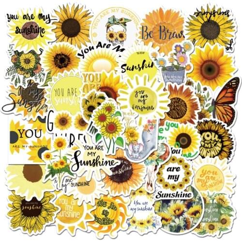 10/50pcs Sunflower You Are My Sunshine Stickers Decal To DIY Scrapbook Laptop Guitar PS4 Car Helmet Classic Toy Sticker