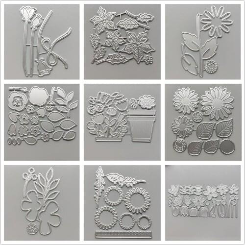 29 Styles) 2021 Assemble Flowers Metal Cutting Dies DIY Scrapbooking Paper Photo Album Crafts Mould Punch Embossing Stencils