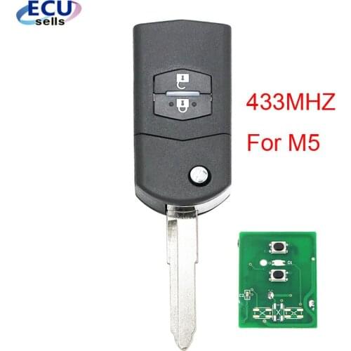 2 Buttons Folding Flip Remote Key 433MHZ with 4D63 Chip For Mazda 5 M5