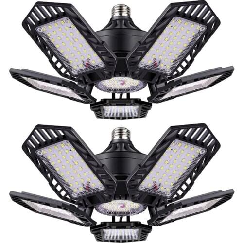 2 Pack LED Garage Lights 150W Garage Light 15000LM 6500K LED Garage Lights with 5 Deformable Panels, Led Lighting Lights