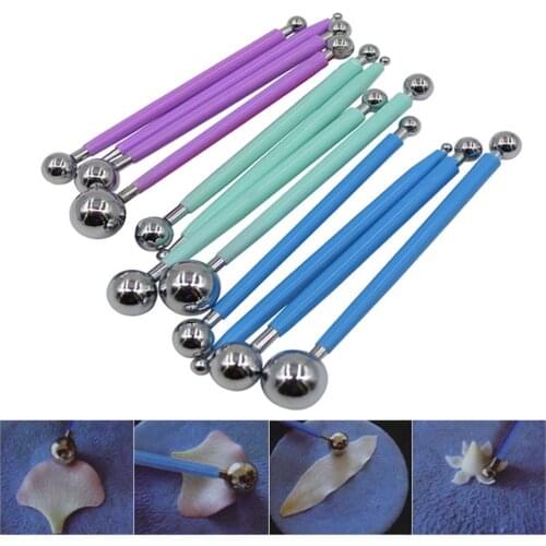 4pcs/set DIY Polymer Clay Tools Stainless Steel Sculpture Tool Toy For Clay Carving Molding Ball Sticks Carving Tool Baking Tool