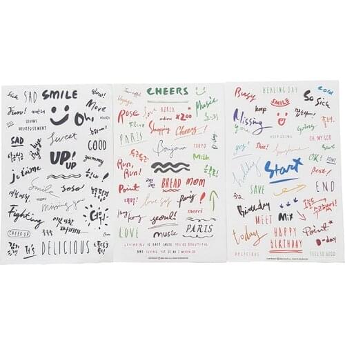 8pcs/lot Kawaii Colorful Smile and words Stickers Scrapbooking Stationery Label Sticker Flakes School Supplies