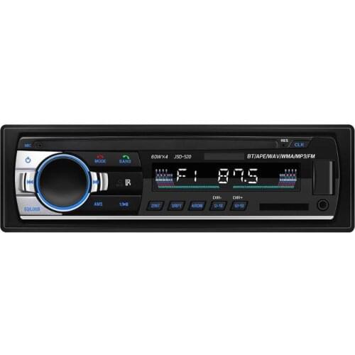 ALLOYSEED 1 Din In Dash Car Bluetooth Autoradio JSD-520C-B Stereo Radio FM AUX Input Receiver USB 12V Car MP3 Multimedia Player