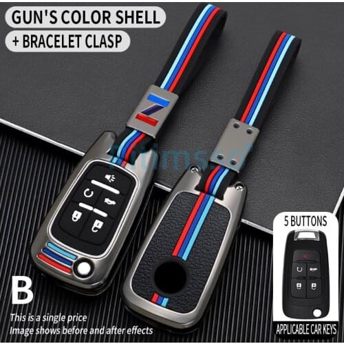 Alloy Car Key Case Full Cover For Buick Chevrolet Cruze Vauxhall Insignia Mokka Encore Auto Fold Key Shell Protection