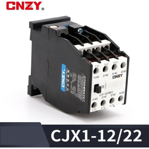 CJX1-22(3TB43) 3-Phase 3-Pole 2NC+2NO 22A AC Contactor 24 36 110 220,380V Coil Voltage