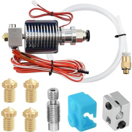 3D Printer J-head Hotend Bowden Extruder Kit with Single Cooling Fan for 1.75mm v6 long distance Extruder 0.2/0.3/0.4Nozzle kit
