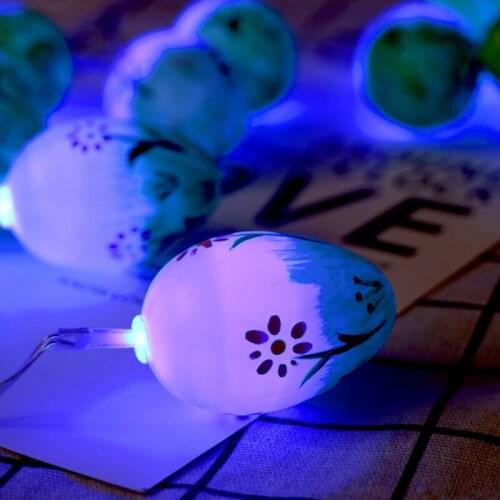 5.4Ft 10 Easter Eggs LED String Lights Battery Operated Fairy Easter Decoration F1CC