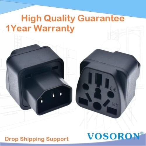IEC 320 C14 UPS Power Connector Plug, 10A 250V Universal Female AU/US/UK/EU Socket To C14 Male Converter Power Adapter