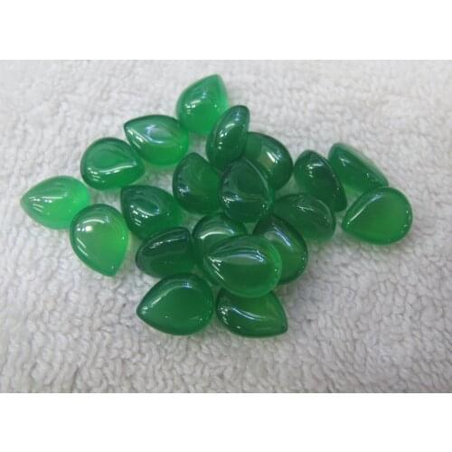 Natural Green Agat e Carnelian 10x12mm Pear Cabochon Natural Gem Stone Jewelry Ring Cabochon 30pcs/lot