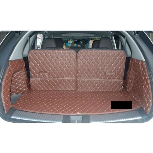 Leather Car Trunk Mat Cargo Liner for Acura Mdx 2014 2015 2016 2017 2018 2019 3rd Generation Rug Carpet Accessories