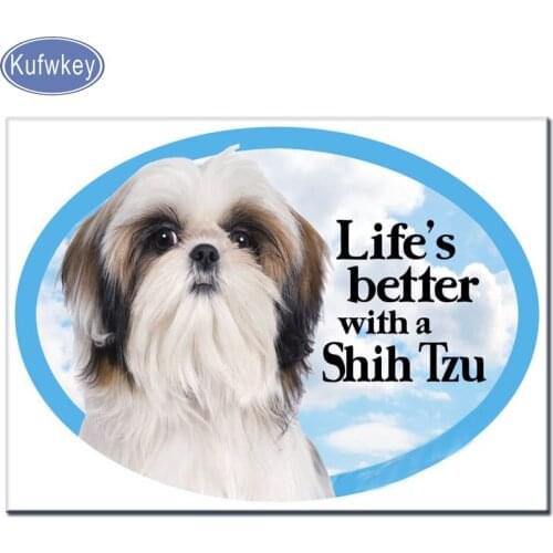 KUFWKEY 90x60cm Diamond embroidery Shih Tzu diamond painting full square cross stitch diamond mosaic animal cute pet home decor