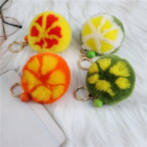 Fur Orange Pendant Plush Phone Keychain Lanyard Fashion Fur Simulation Fruit Jewelry Pendant