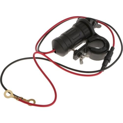 Motorcycle 12/24V Handlebar Waterproof Dual USB Phone GPS Charger W/ Bracket