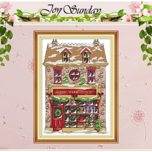 Christmas Toy House Painting Counted 11CT 14CT Cross Stitch Set Wholesale DIY Cross-stitch Kit Embroidery Needlework Home Decor
