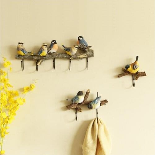 Wall Mounted Coat Rack | Birds On tree Branch Hanger with 4 Hooks | For Coats, Hats, Keys, Towels, Clothes Storage Hanger