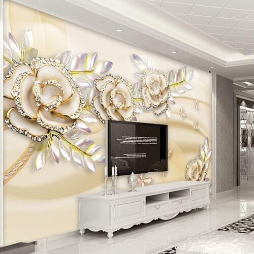 Custom Mural Wallpaper For Walls 3D Fashion European Style Golden Rose Leaves Bedroom Living Room TV Background Photo Wall paper