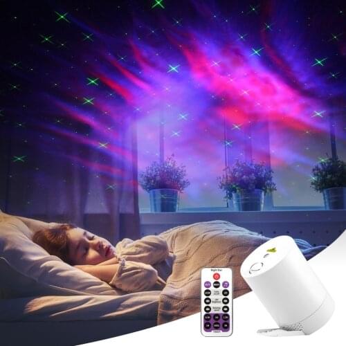 Night Light Starry Sky Projector Water Wave Lamp LED star music Rotating Remote Control Bluetooth Bedroom Bedside Lamp