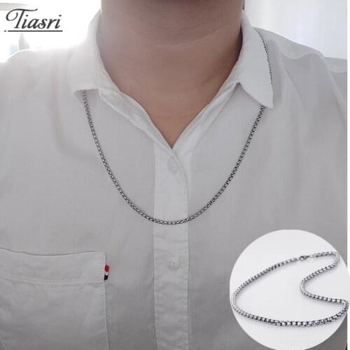Tiasri 5mm Fashion Stainless Steel Necklace For Men Women Collar Choker Halloween Friends Gifts Punk Hip-Hop Style Jewelry 2020