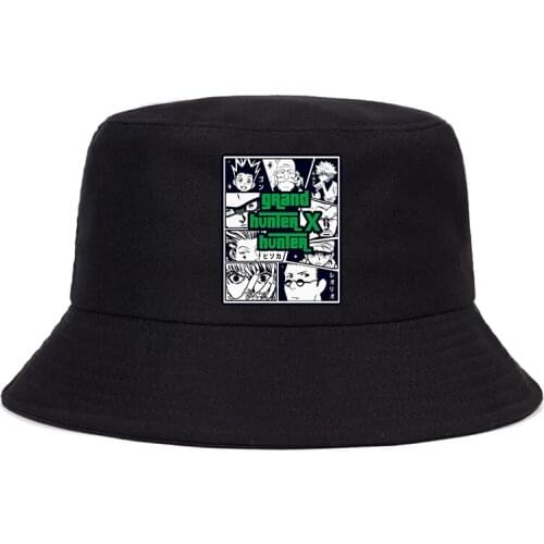 Women Men Printed Summer Panama Bucket Cap The Design Flat Visor Kawaii Hunter X Hunter Killua Zoldyck Anime Fisherman hat