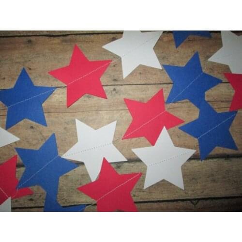 SAMPLE SALE - Red, White and Blue Star Garland - Star Garland, Red White Blue, 4th of July, Independance Day Banners, Star theme