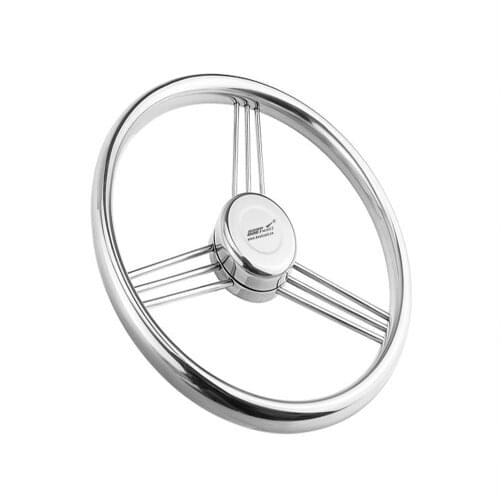 342mm Steering Wheel Stainless Steel 316 Marine Grade 3 Spokes 15 Degree Marine Boat Yacht Accessories