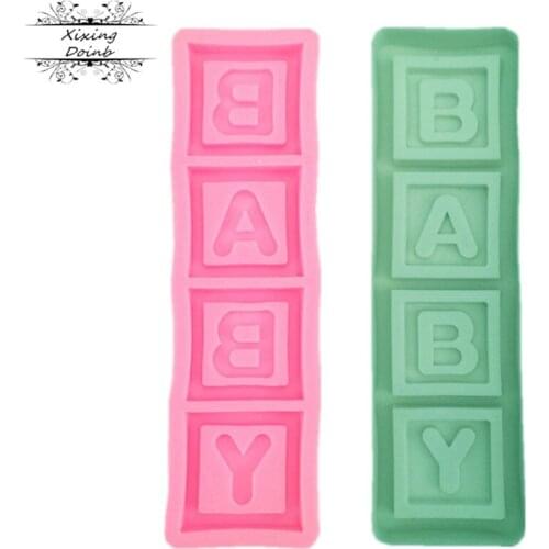 Baby letter shape silicone mold drop glue clay tool cake decoration mold kitchen baking supplies