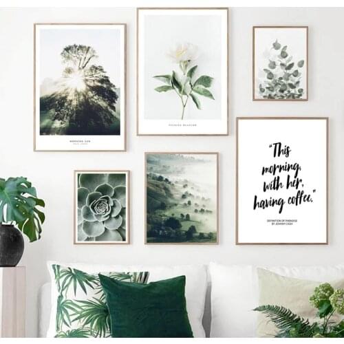 Modern Wall Art Flower Plants Canvas Painting Prints Nature Sunshine Pictures Nordic Style Home Decor Living Room Modular Poster