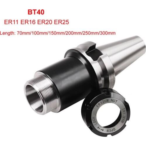 Precision 0.003mm BT40 ER11 ER16 ER20 ER25 Collet Shank 42CrMo Cutter Milling Cutting Head Blade 250/300mm BT Series Tool Holder