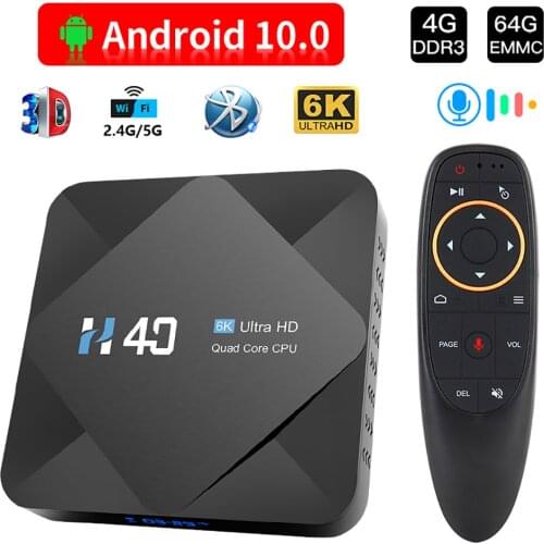 Tv box android 10 4GB 64GB 2.4G&5GHz Wifi Bluetooth tv box 6K voice assistant media player Android TV Box Set top box