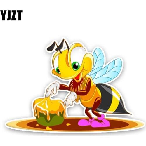 YJZT 15.3CM*10.5CM Bees That Eat Honey Interest PVC Decal Car Sticker 12-300671