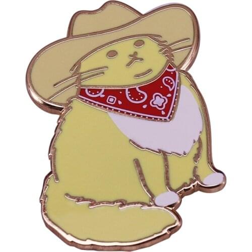Cowboy cat Enamel Pin Do not scroll past without saying Meowdy Badge Cute Meme Brooch Jewelry