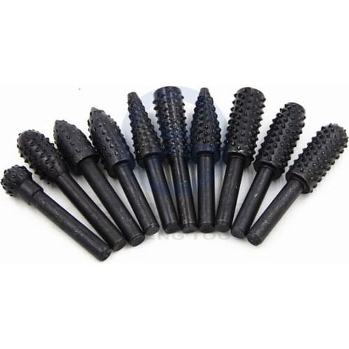 10 pcs of black mace woodworking rotary file electric grinding head grinding DIY tool set