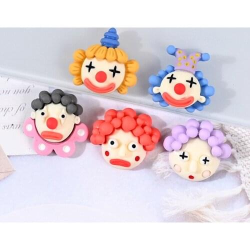 20 Pcs Cartoon Clown Avatar Flat Back Resin Cabochons Scrapbooking DIY Jewelry Craft Decoration Hair Kawaii Accessories