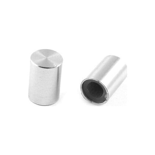 5 x Aluminum 10mm x 14mm Silver Tone Aluminum Knobs for Potentiometer